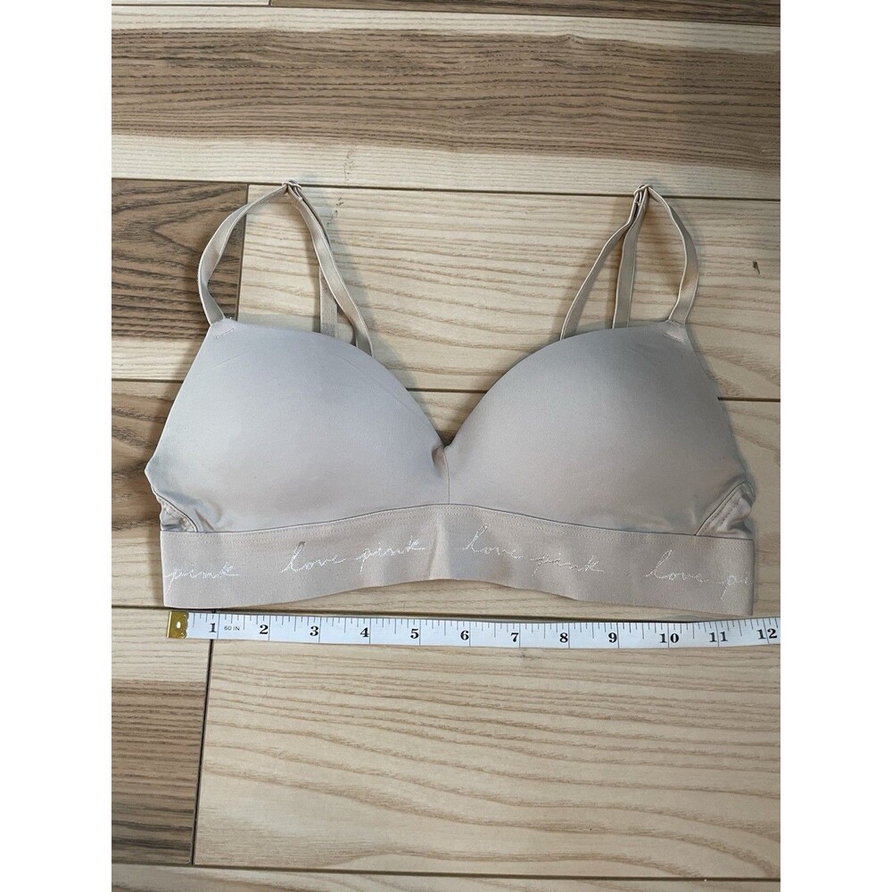 Victoria Secret Bra 32A Beige Wireless Wear Everywhere Lightly Lined Lingerie VS